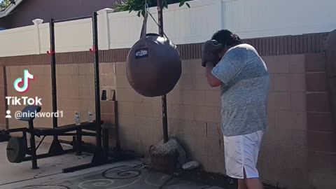 100 Pound Wrecking ball Bag Workout Part 18. Last Boxing