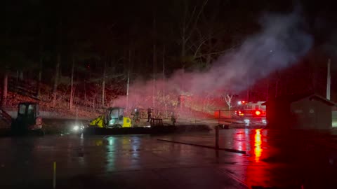 Excavator Explosion-Fire In White Park In Concord