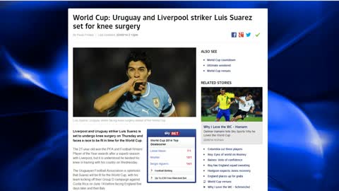 LUIS SUAREZ TO MISS WORLD CUP??!?