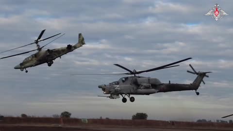 Ka-52 and Mi-28 helicopter crews in combat deNAZIfication action