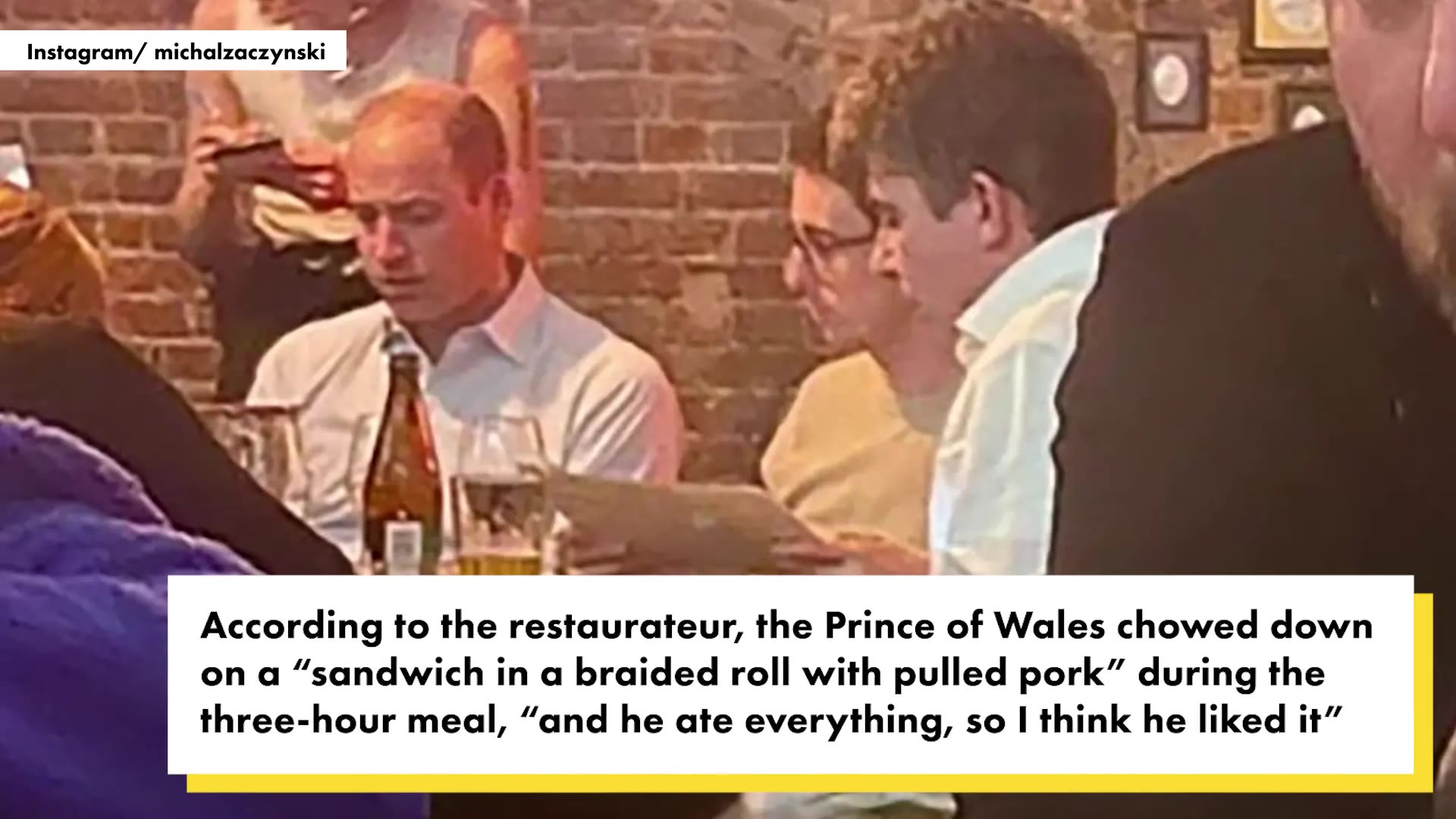 Prince William dines at gay restaurant on surprise Poland trip
