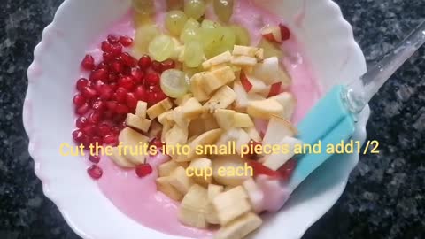 Simple fruit custard recipe 🤩_fruit salad with custard _dessert