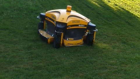 Incredible remote controlled lawnmower cuts grass with ease