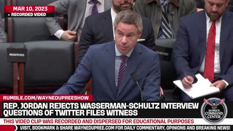 Jordan, Wasserman-Schultz At Odds During Questioning Of Twitter Files Witnesses