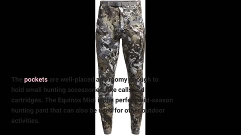Real Feedback: SITKA Gear Men's Equinox Midi Insulated Ultra-Quiet Mid-Season Hunting Pant