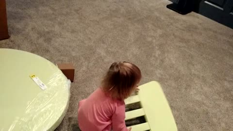 Toddler Unboxes Ikea Furniture