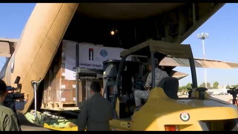 Jordan sent a plane with humanitarian aid to the Gaza Strip via Rafah, Egypt