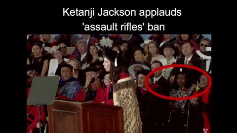 Judge Jackson claps for ‘assault rifles’ ban at Harvard commencement