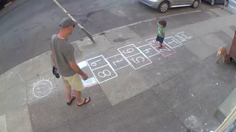 Adults Couldn't Resist Walking By A Hopscotch Without Jumping In