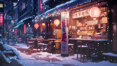 SNOWING IN ＯＳＡＫＡ ❄ Snow Lofi Beats ❄ Christmas Lofi Osaka🎄 Vibes To Chill & relax