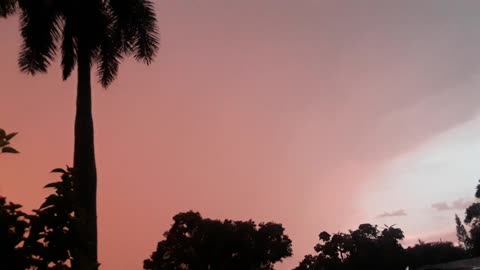 florida rainy sunset with a flash of lightning