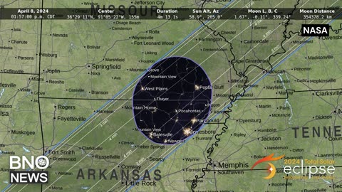 2024 American Solar Eclipse: Path of totality