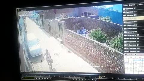 Bloody boy give fire on car cover cought on CCTV camera
