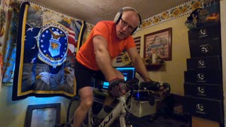 Indoor trainer workout on the bicycle