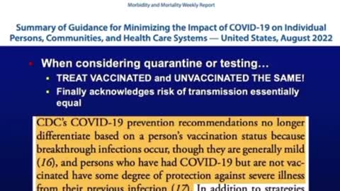 August 11, 2022, CDC guidance recognises complete failure of the program