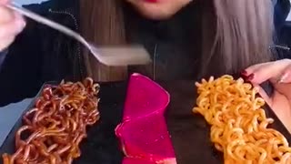 Chinese Mukbang | ASMR Eating Show | Calamari, Fire Noodle, Oysters