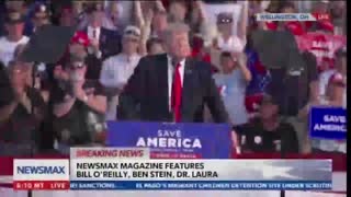 Trump Tries to Speak But Is Drowned Out by Fans Shouting "4 More Years!"