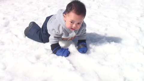 Kid Eating Snow for lunch