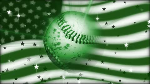 American flag and baseball