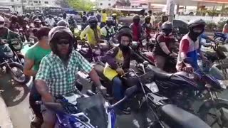 Marcha de mototaxistas en Cartagena