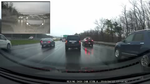 "Defensive" driver defends right-of-way from pushy pickup truck