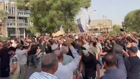 Protesters in favor of Iraq's Coordination Framework, a pro-Iran Shiite alliance