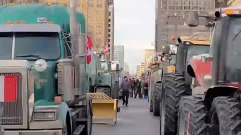 Farmers join the trucker's protest
