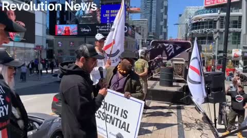 Yonge Dundas freedom rally with Chris Sky