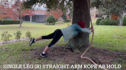 1st Attempt: Single Leg Straight Arm Rope Ab Hold