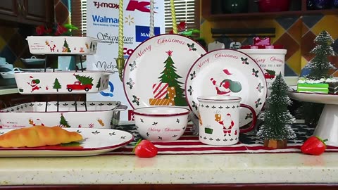 Ceramic Plate Christmas Tree Custom Printed Ceramic Flat Plates White Porcelain Cake Plate