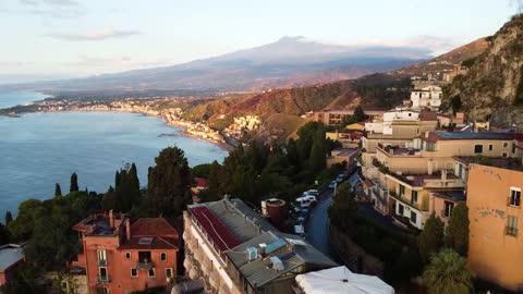 Taormina Sicily Italy - View From Drone