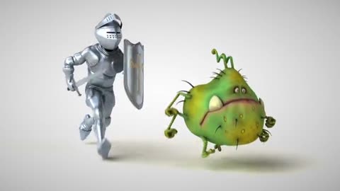 Knight running after Corona virus funny animation