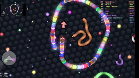 Epic game play of slither.io