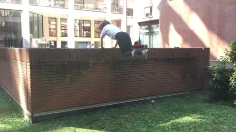 Parkour back flip results in total epic fail