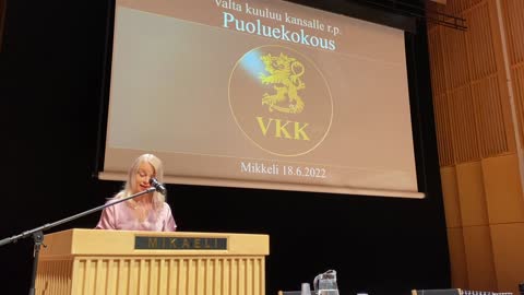 Suvi Ahosen puheenvuoro VKK puoluekokouksessa Mikkelissä 18.6.2022.