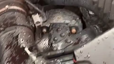 Broken engine in Ferrari car