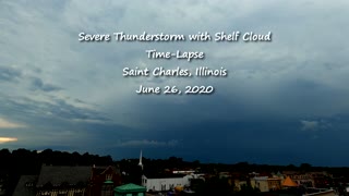 Thunderstorm and Shelf Cloud Time-Lapse - St Charles, Illinois on June 26, 2020