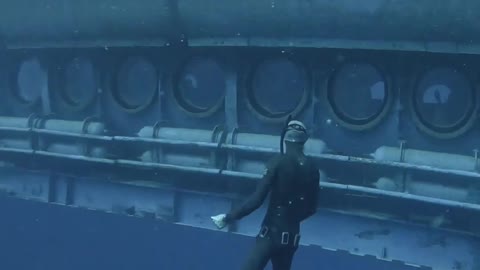 Freedivers Photobombed by Submarine