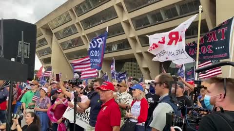 DALLAS Massive crowd of Trump supporters sing God Bless America