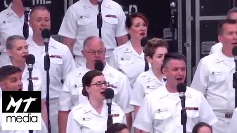 Footage of Navy singing potential new National Anthem