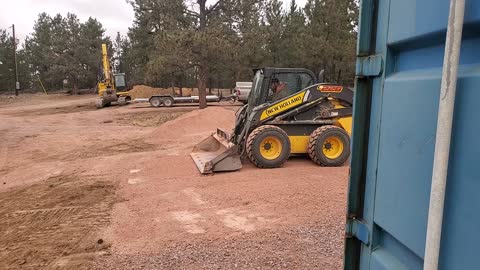 Leveling the extension on our pad for the 2nd Conex