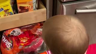 Kid Gets Caught In The Act Of Stealing Halloween Candy