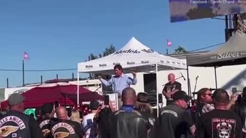 Tucker Carlson turned up at the funeral of Hells Angels leader funeral Sonny Barger Saturday.