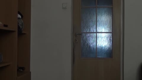 Ghost opens door in haunted house
