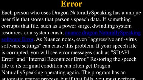 How To Fix Nuance Dragon Software Error