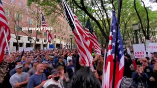 First responders protesting vaccine mandates in NYC chant “Let’s go Brandon”