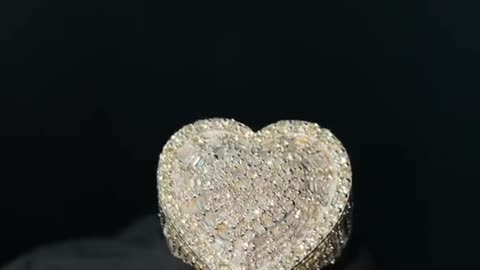 10K Yellow Gold 3.71CTW DIAMOND HEART RING