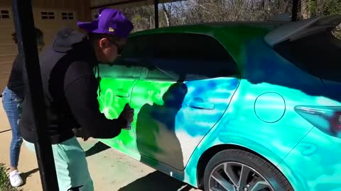 Spray Painting My Little Sister's ENTIRE Car! | The Legit Family