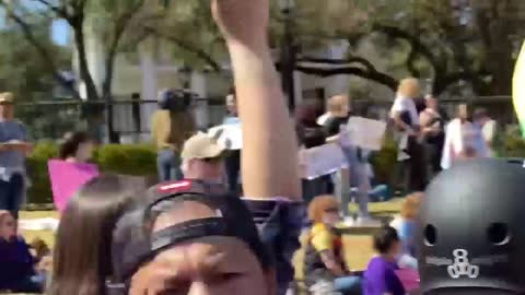 WATCH: InfoWars crashes pro-trans kids protest during SXSW festival in Austin, Texas