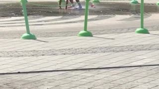 Keeping Cool at the Water Fountain